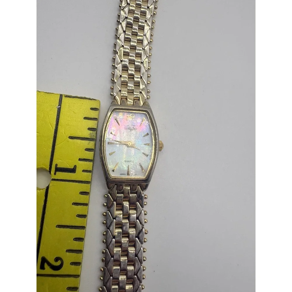 Vanity Fair Womens Two Tone Mother of Pearl‎ Dial Quartz Watch Needs Battery